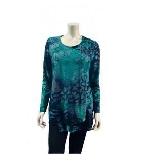 NEW VARIATIONS women's floral burnout top in turquoise